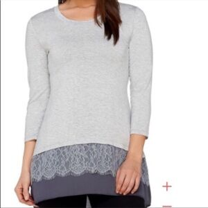 LOGO Lori Goldstein Gray Popover Top Size S